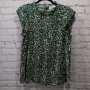 Green and White Patterned Dress